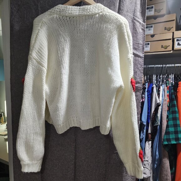 Strawberry Pattern Button Down Knit Cardigan - Picture 5 of 5